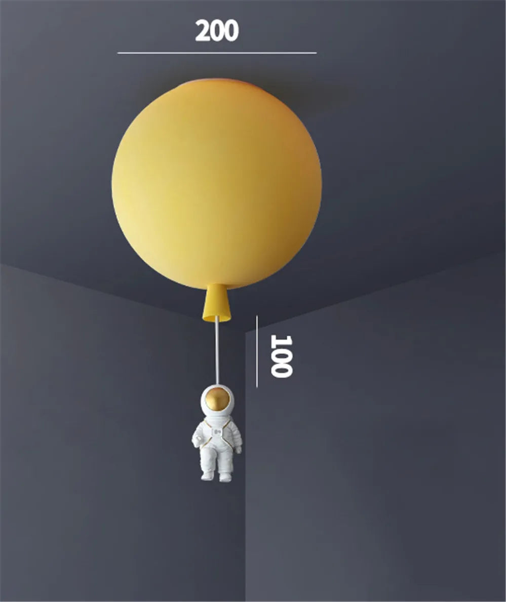 plafonnier led nordique avec astronaute et ballons pour enfants - vue 16 sur 28