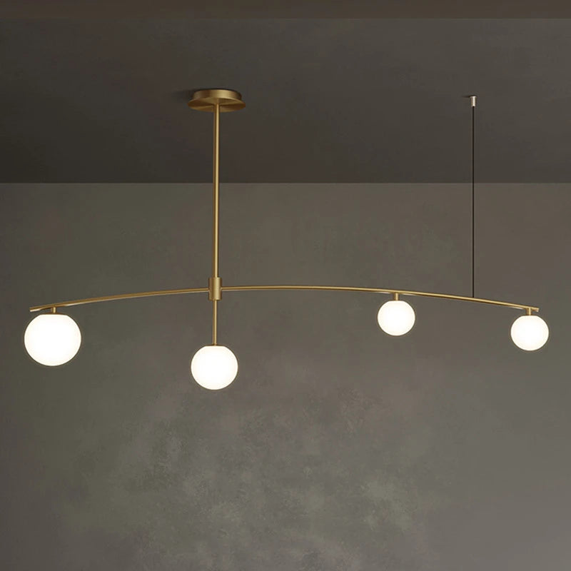 lustre moderne en métal et verre pour intérieur nordique - vue 5 sur 9