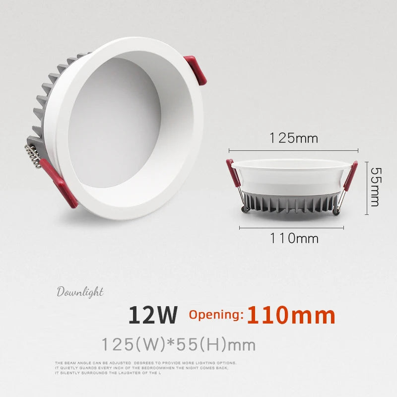 led downlight panneau rond encastré projecteur pour éclairage intérieur - vue 6 sur 6