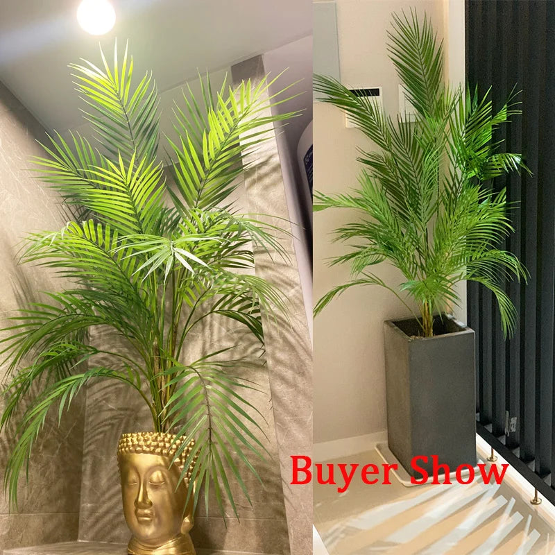 plantes tropicales palmier artificiel avec feuilles monstera décoration jardin - vue 7 sur 12
