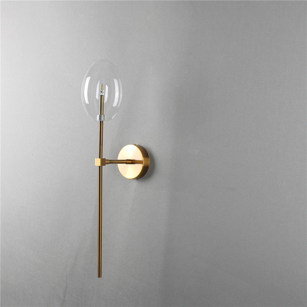 applique murale led moderne avec abat-jour en verre transparent - vue 6 sur 7