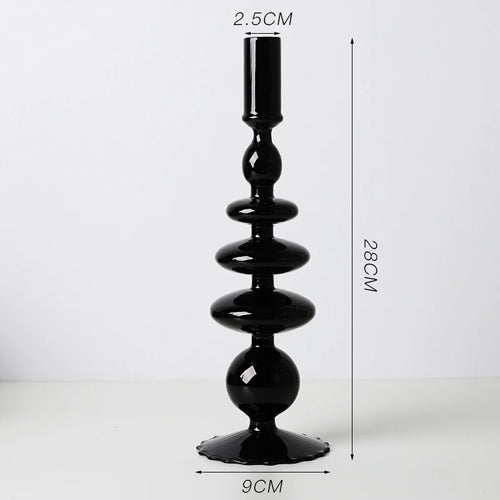 Nordic Glass candle holders, romantic Dinner home decoration, candlestick for birthday wedding, candle holder portavelas decor - vue 10 sur 31