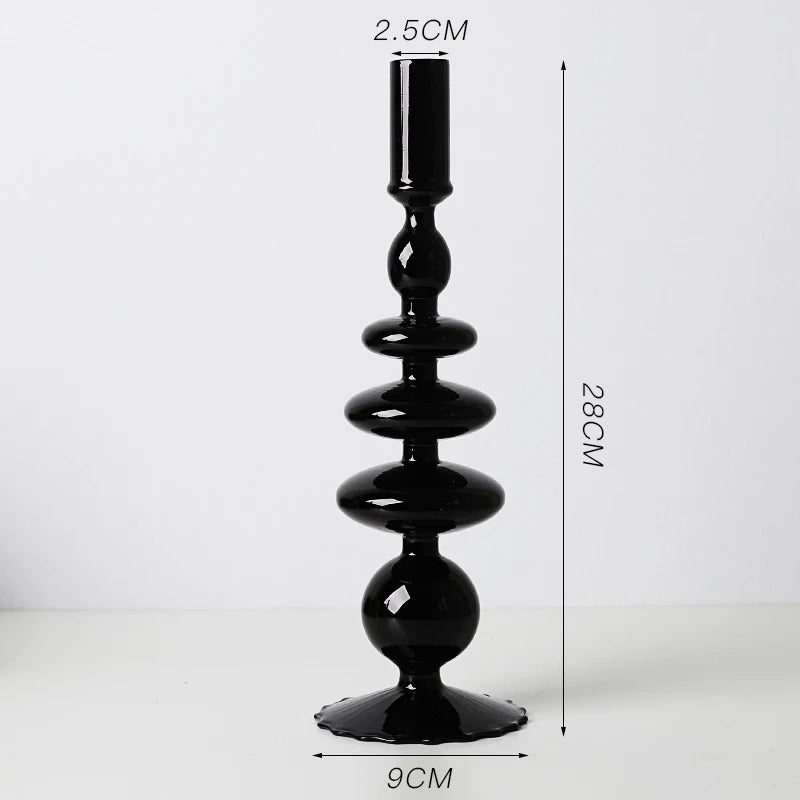 Nordic Glass candle holders, romantic Dinner home decoration, candlestick for birthday wedding, candle holder portavelas decor - vue 9 sur 31