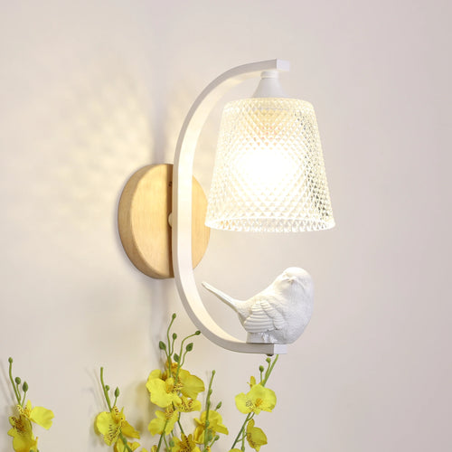 Applique murale led nordique avec appliques d'oiseaux