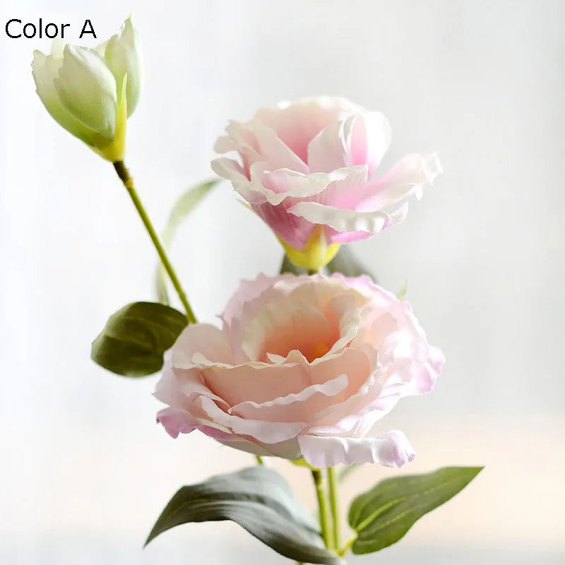 fleurs artificielles en gros décoration mariage eustoma soie 3 branches - vue 8 sur 11