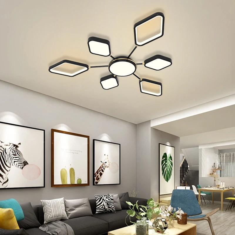 lustre led moderne avec télécommande pour intérieur élégant - vue 5 sur 9