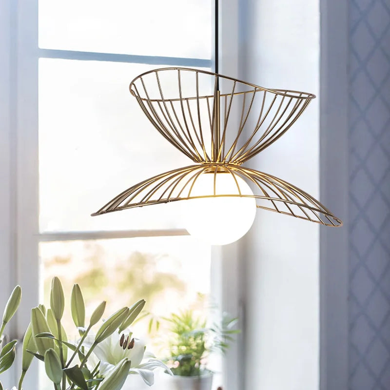 Lampe Suspension LED Métal Or Noir Réglable