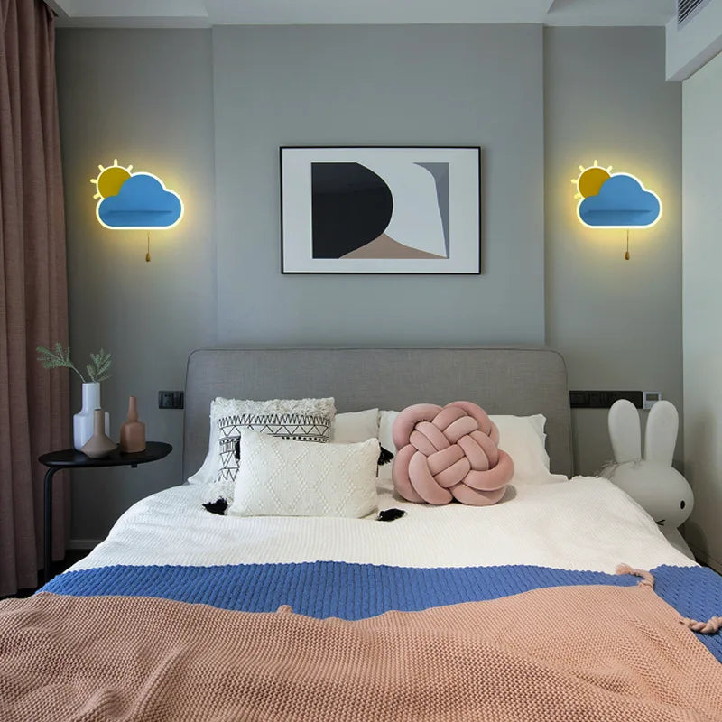 applique murale led créative en forme de nuage pour enfants - vue 5 sur 12
