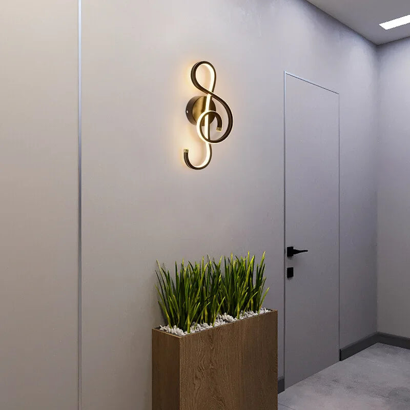 applique murale led en forme de clé de musique - vue 4 sur 8