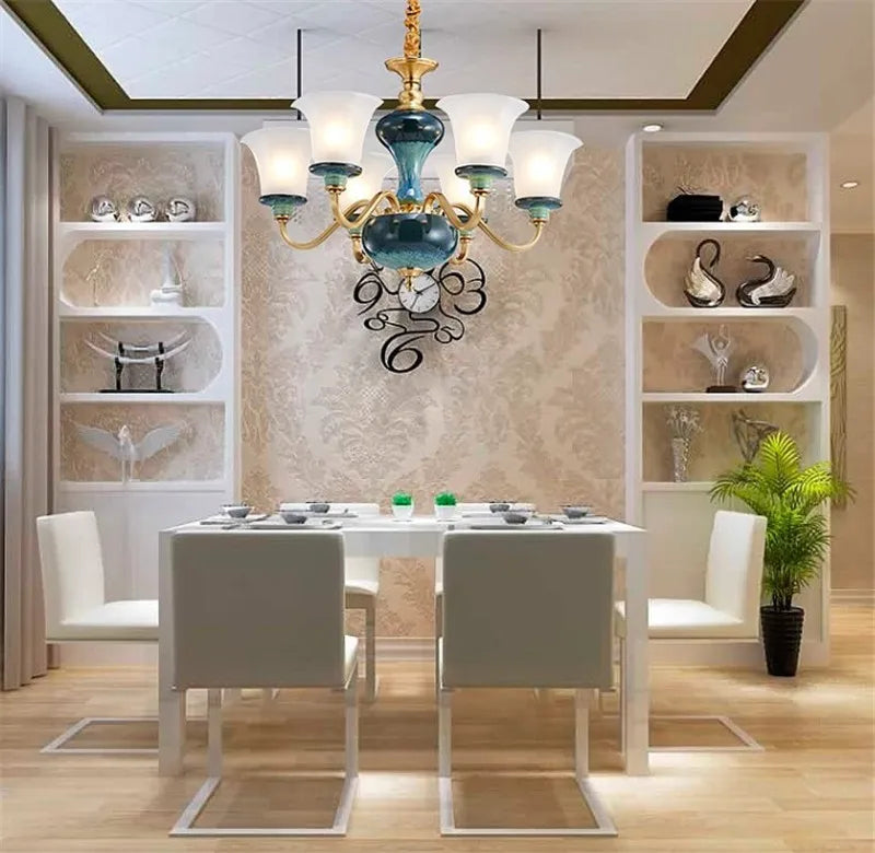 lustre en céramique et cuivre pour une ambiance moderne et simple - vue 5 sur 15