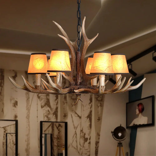 lustre rétro en résine bois pour restaurant et café