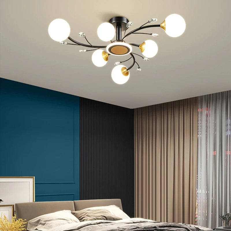 lustre moderne en cristal pour une ambiance luxueuse et minimaliste - vue 5 sur 8