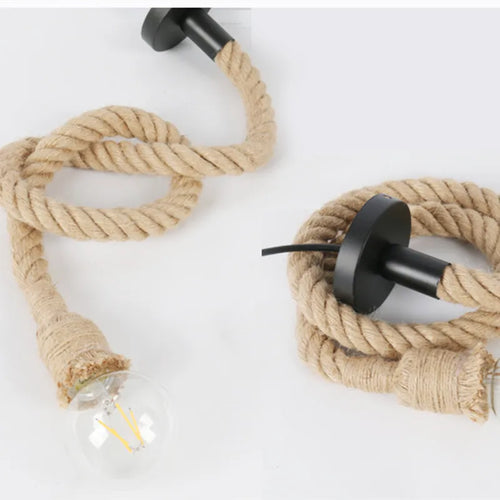 suspension en corde de chanvre style industriel pour café bar - vue 4 sur 8