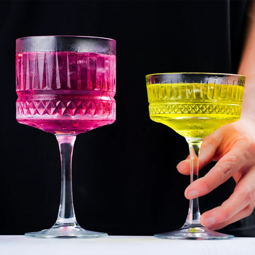 lot 2 coupes champagne elysia verre relief rétro
