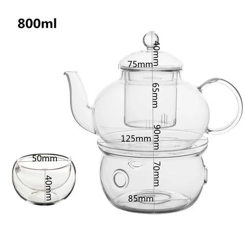 service à thé verre double paroi infuseur 800ml