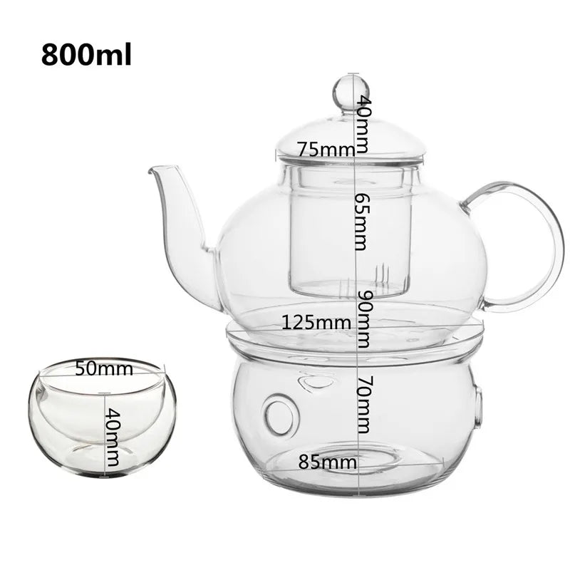 service à thé verre double paroi infuseur 800ml - vue 7 sur 7