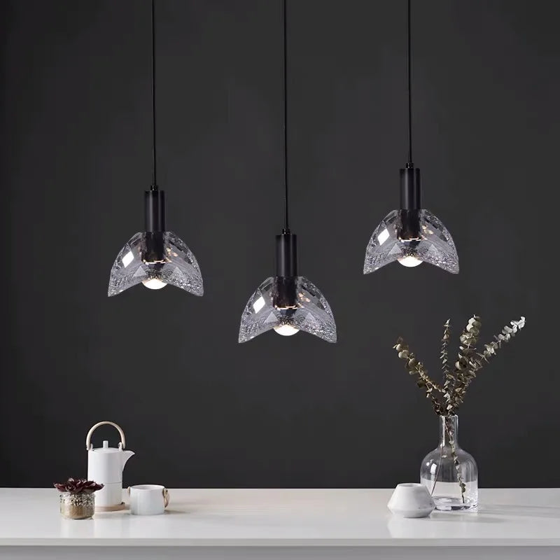 luminaire led suspension en cristal k9 de luxe postmoderne - vue 4 sur 8