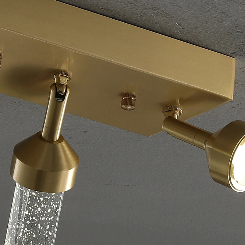 Applique murale nordique en cristal chambre salon TV fond mur bulle cristal cuivre luxe allée - vue 7 sur 8