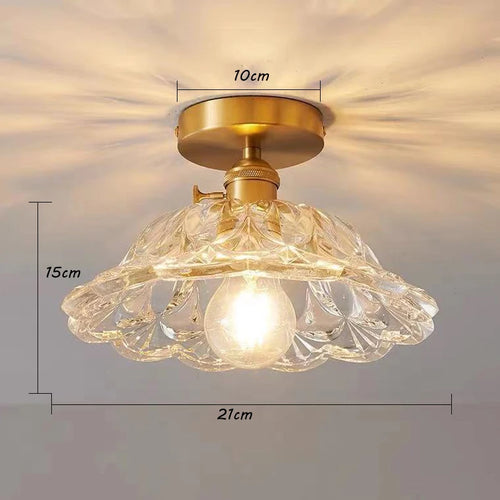 Lustre japonais en verre de laiton - vue 10 sur 23