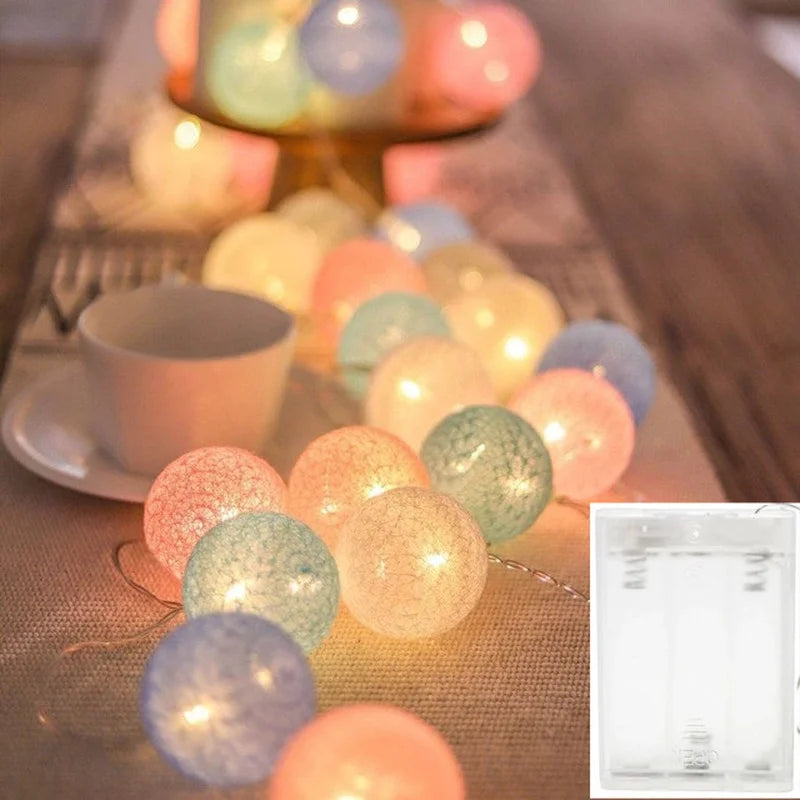 guirlande lumineuse en coton à LED pour décorations festives et mariage - vue 2 sur 16