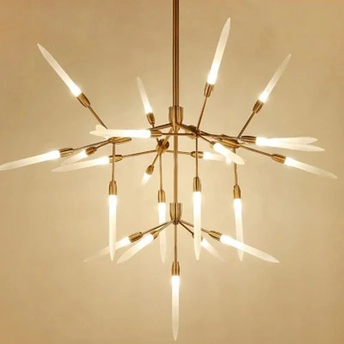 Minimalist floral design LED pendant chandelier - vue 3 sur 9