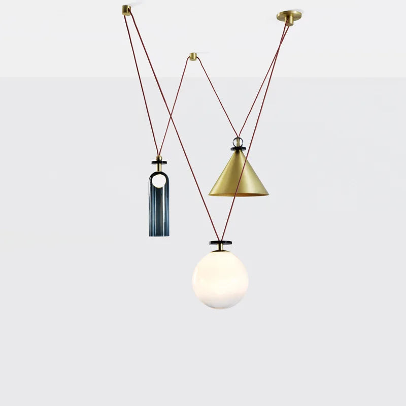 suspension en verre et métal pour décoration intérieure moderne - vue 2 sur 25