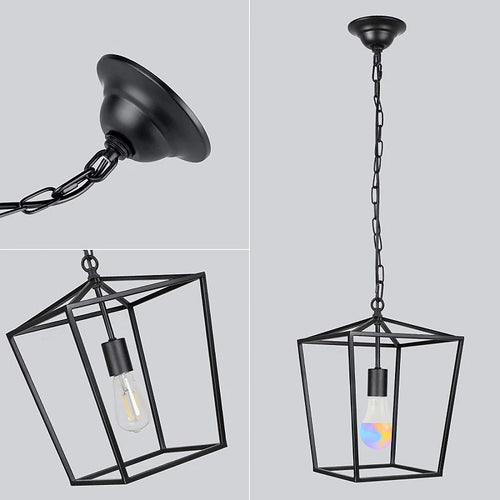 Suspension industrielles Vintage noires - vue 2 sur 10