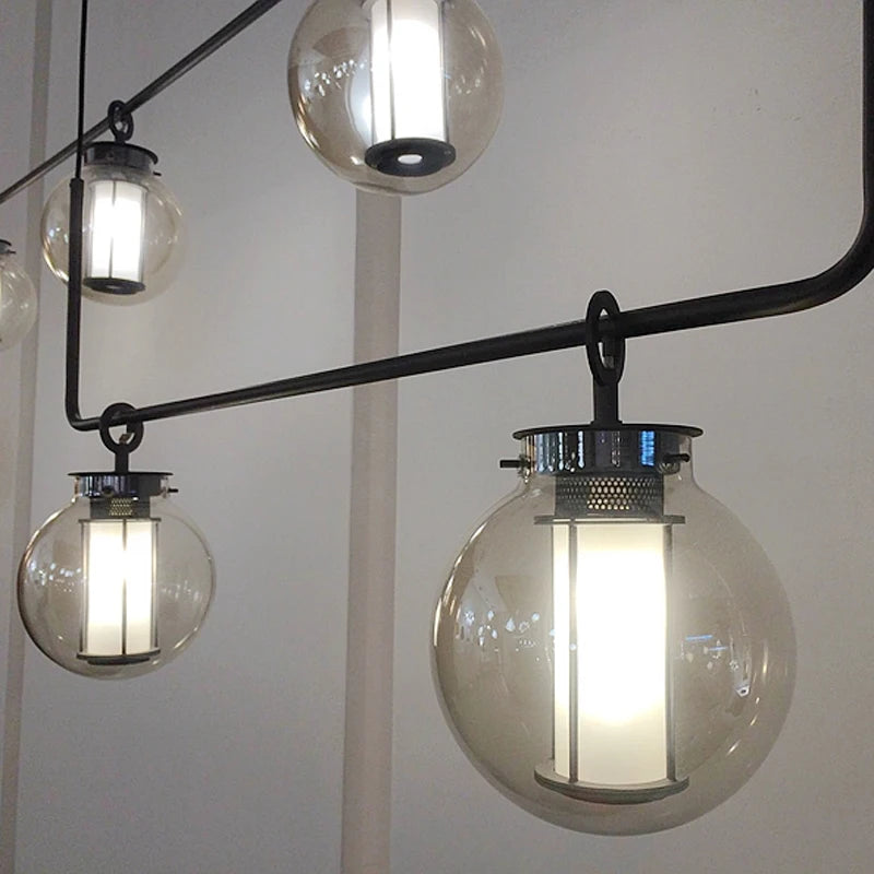 lustre design postmoderne en verre et métal éclairage nordique décoratif - vue 10 sur 9