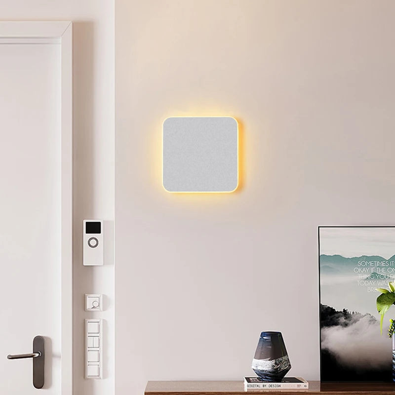 Applique murale LED lampe avec interrupteur tactile chambre chevet intérieur escalier luminaire carré et rectangle lumière 10W 12W 13W wandlamp - vue 6 sur 18