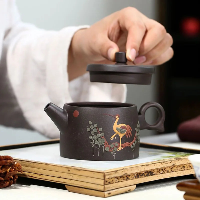 Théière artisanale yixing motif grue 170 ml - vue 3 sur 6