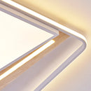Modern nordic square LED ceiling light in wood and iron, minimalist