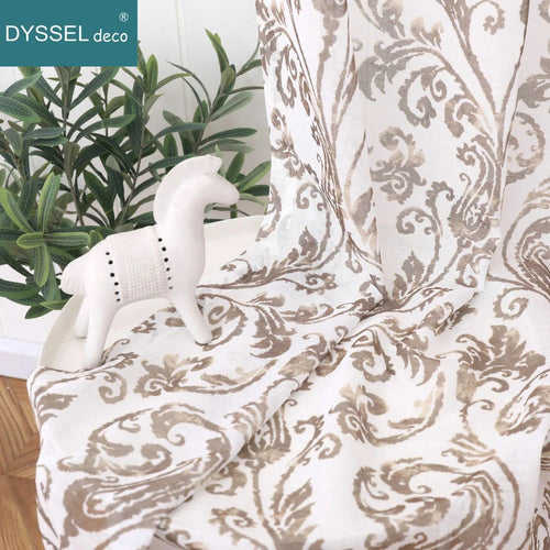 Voilage moderne imprimé floral style européen salon chambre - vue 7 sur 8