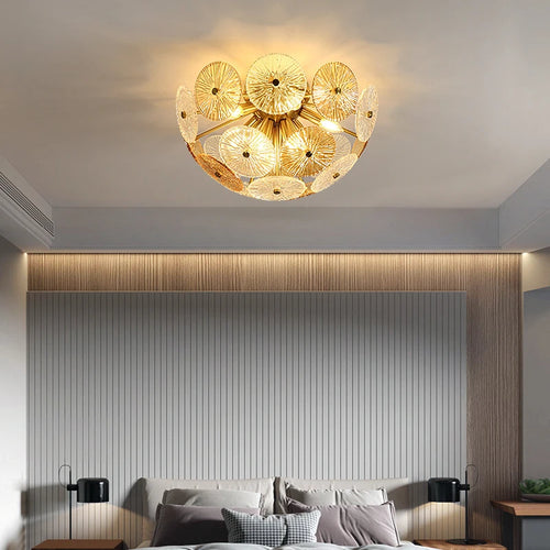 Deyidn luxe or suspension ronde verre plafond lustre pour Villa salle à manger chambre décorative moderne intérieur lumière - vue 9 sur 8