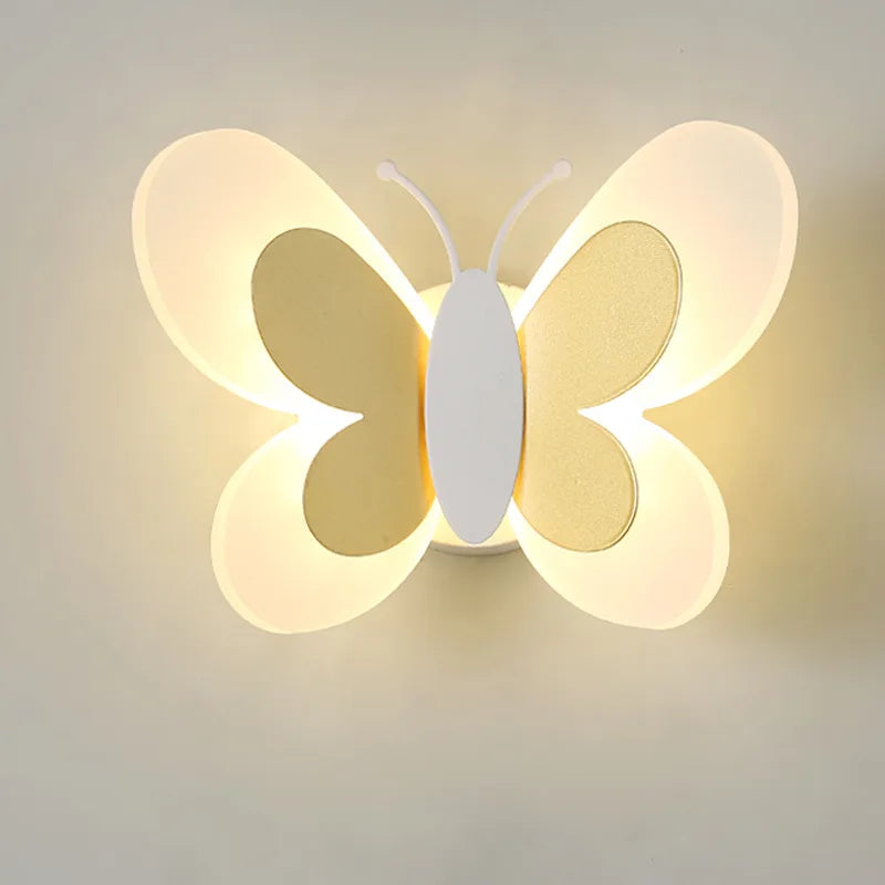 applique murale créative papillon dessin animé lumière led enfants - vue 7 sur 14