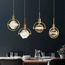 lampe nordique créative en cristal pour restaurant et bar