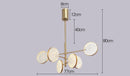 Lustre design doré à branches et lampes Luxury