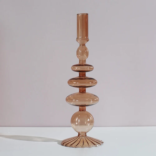 Nordic Glass candle holders, romantic Dinner home decoration, candlestick for birthday wedding, candle holder portavelas decor - vue 28 sur 31