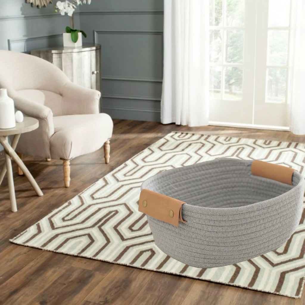 panier de rangement en corde pour jouets et linge bébé - vue 8 sur 10
