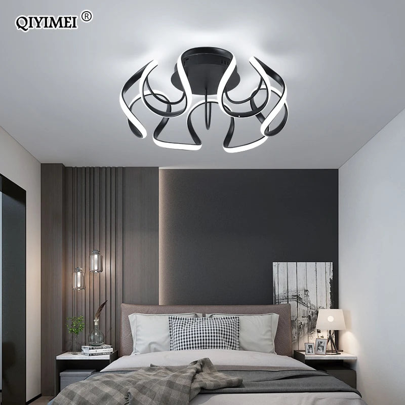 lustre led moderne avec gradateur pour décoration intérieure - vue 6 sur 9