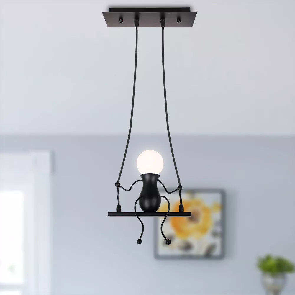 suspension lampe art décor moderne 1/3 tête - vue 3 sur 9