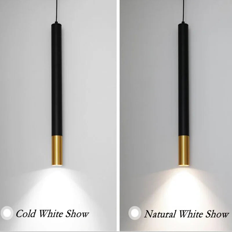 Smart Dimmable LED Lustre Long Tube Lumière Cuisine Île Restaurant Boutique Bar Décoration Cylindre Lustre Cuisine Lumière - vue 6 sur 6