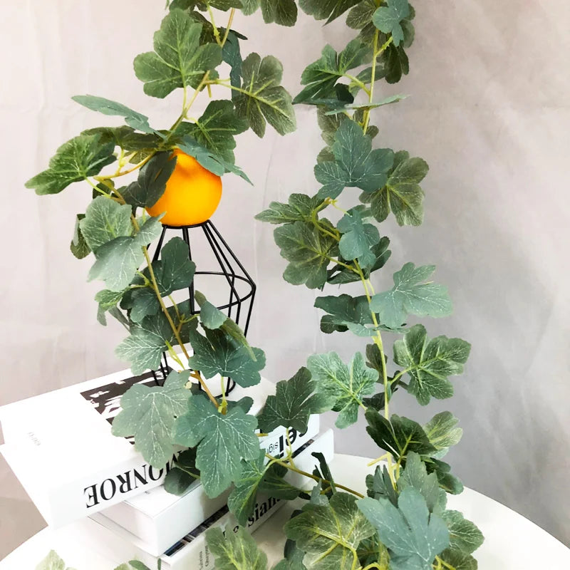 feuilles d'érable artificielles en rotin pour décoration intérieure et extérieure - vue 5 sur 8