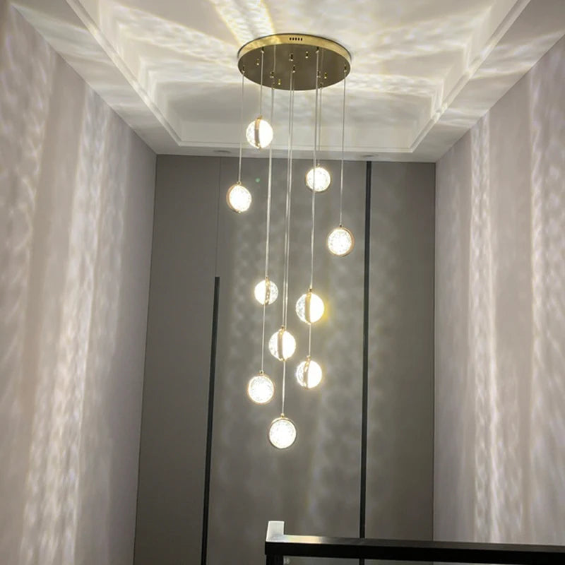 lustre à led moderne design cristal pour un éclairage luxueux - vue 3 sur 15