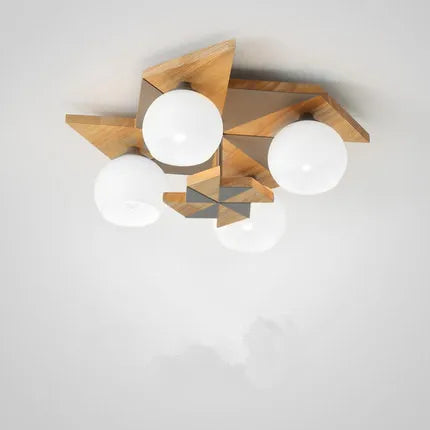 plafonnier japonais makaron en bois pour enfants moderne - vue 10 sur 9