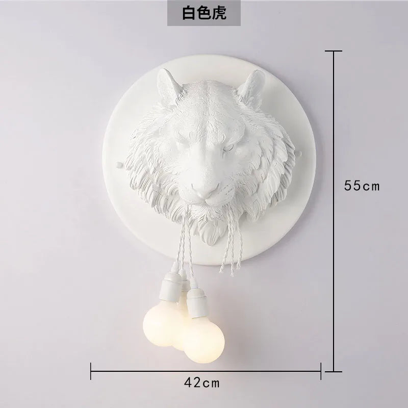 applique murale nordique en résine motif tigre design italien lumineux - vue 7 sur 10
