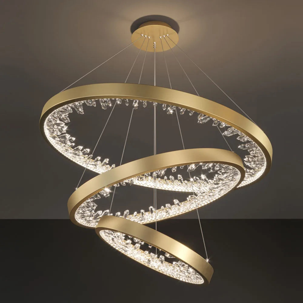 lustre design en cristal lumineux pour décoration moderne intérieure - vue 4 sur 20