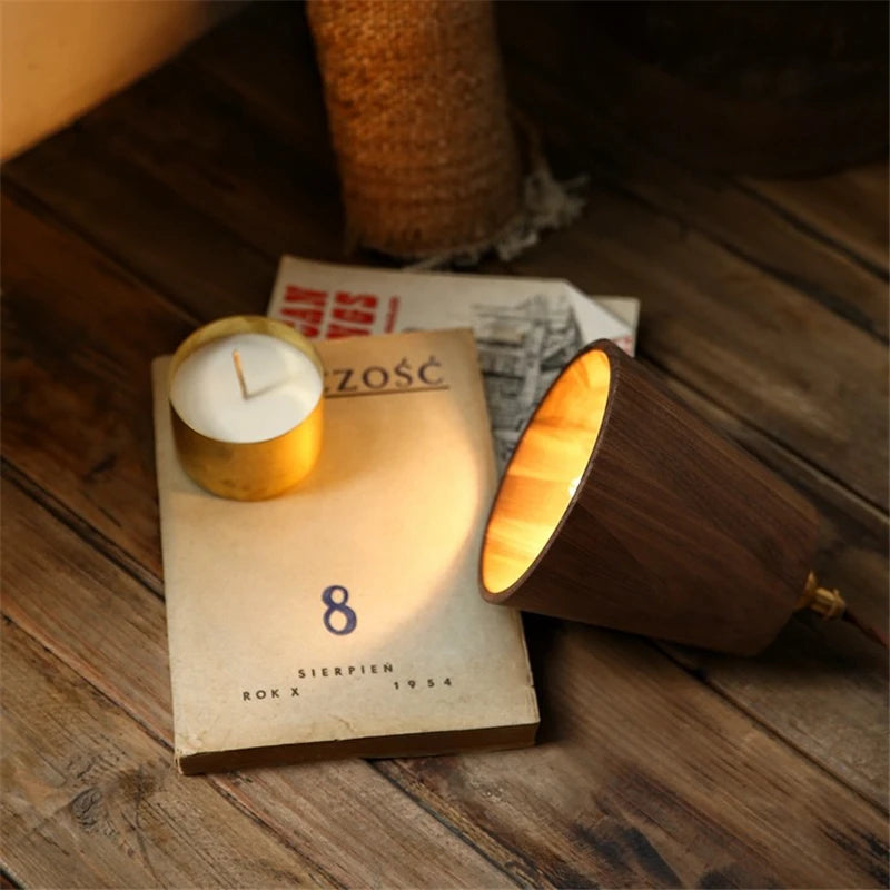 Vintage wooden loft LED pendant lamp for home lighting - vue 4 sur 6