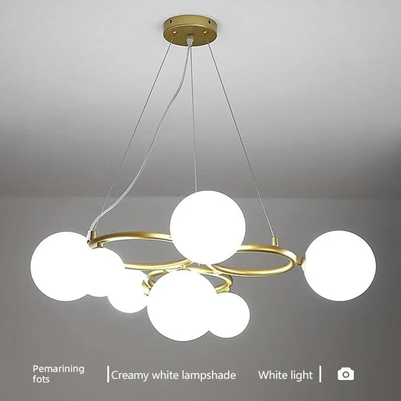 suspension moderne en verre avec ampoule incluse pour décoration intérieure - vue 3 sur 16