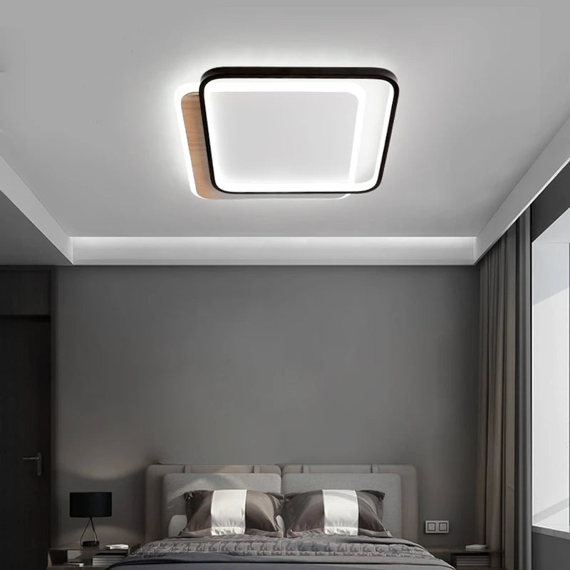 Lustres LED modernes lampes en bois véritable pour salon chambre décoration de la maison logement 	 luminaires d'intérieur
