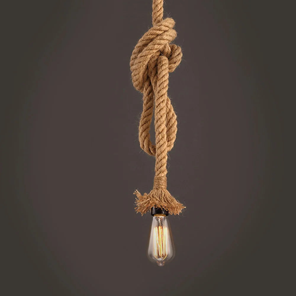 Suspension Vintage en corde de chanvre